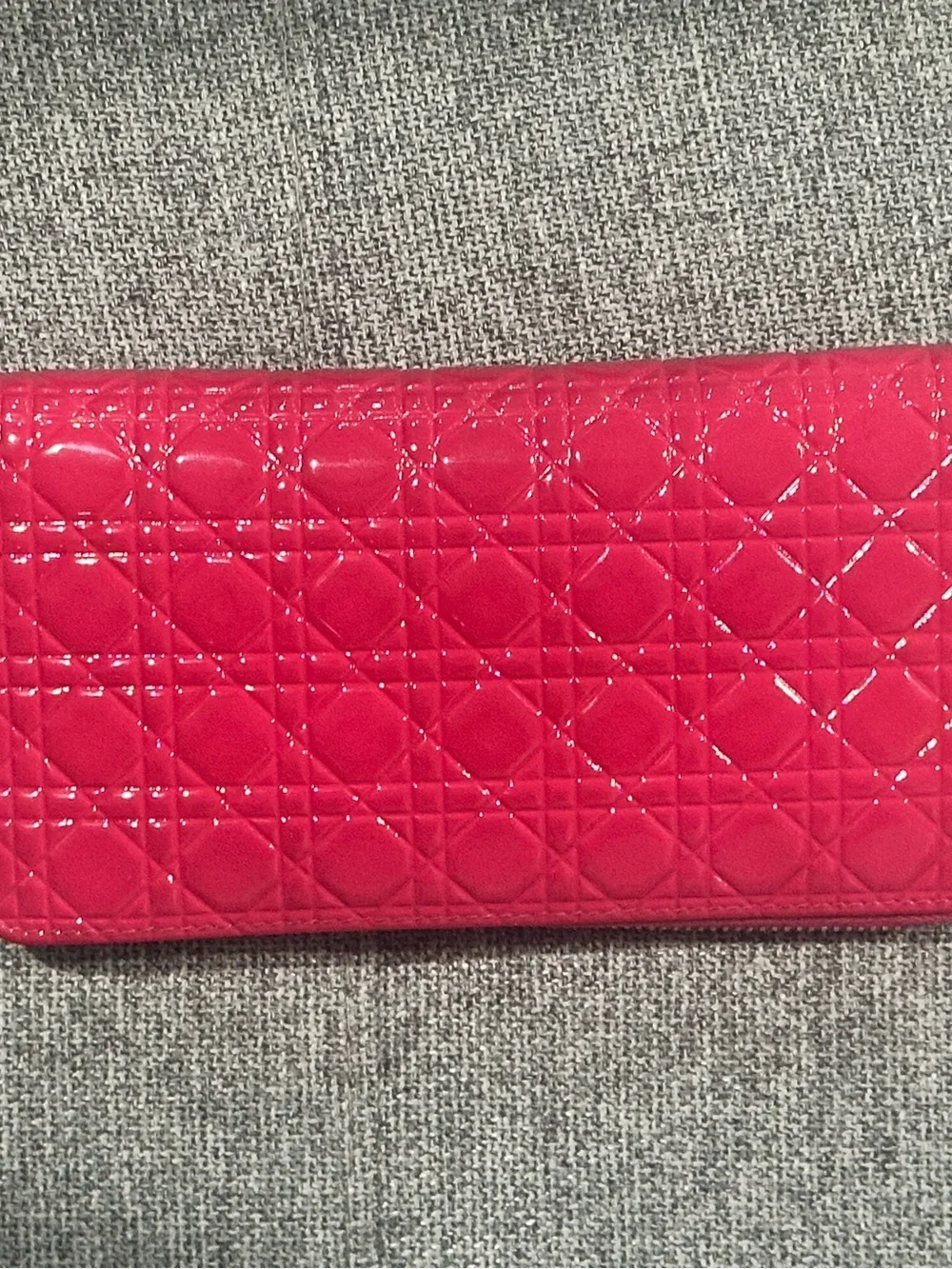 PRISTINE Christian Dior Lady Dior Wallet - Quilted Cannage Hot Pink (Full Set)